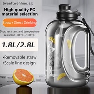 TW 2800ML Sports Water Bottle Large-capacity Gym Fitness Kettle Big-belly Water Cup With Straw Outdo