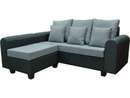 3-Seater Fabric Sofa with Stool (Light and Dark Grey)