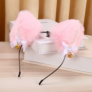 Gratis Ongkir - Bandana Bulu Motif Kuping Kucing Wanita / Bando Telinga Kucing Bulu Cosplay Anime