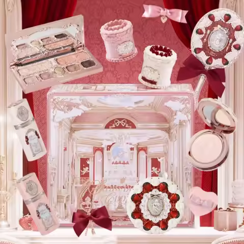 Flower Knows Strawberry Cupid Box Collection Make Up Sets Cosmetics Full Set Palette Pressed Powder 