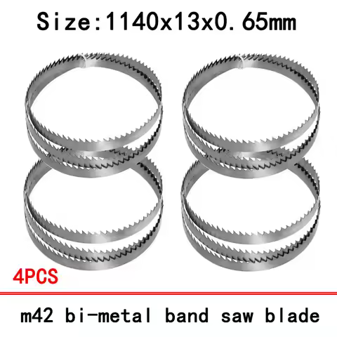 4pcs M42 Bi-Metall Bandsaw Blade 1140 Bi Metal Cutting Band Saw Blade 1140mm 13 0.65mm 6T6/10T 14T 8