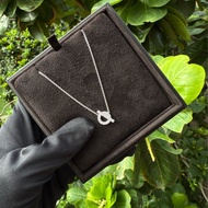 全新HERMES Finesse墜飾小Q滿鑽項鍊