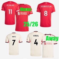 The Reds Mohamed Salah Darwin Nunez 25/26 LiVerPools Home Away Soccer Jersey suits VIRGIL SZOBOSZLAI