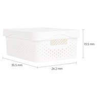 Giỏ đựng đồ có nắp Deli - Cỡ siêu lớn đa năng nhựa cao cấp có tay cầm nắp đậy phong cách Nhật đơn gi