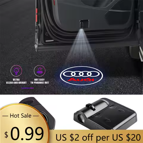 Hub Caps 1/2PCS Auto Badge Door Decor Lamp Welcome Lights Wireless Laser Projector For Audis Sline T