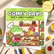 C0mfy Days Coloring Set, Set of 37 200gsm Thick Paper Paintings, A4 A5 Size, Coloring Pages for Adul