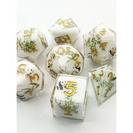 Panda Dice D&D Dice Set, Full Set of Sharp-Edged D&D Dice, Dungeons & Dragons Polyhedral RPG D&D Dic