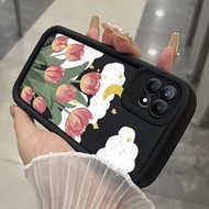 Case For Realme 8i Narzo 50 Phone Tulip Cloud Three-Color Silicone Shockproof