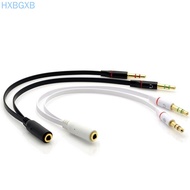 HXBG - 3.5mm Y Splitter 2 Jack Male to 1 Female Headphone Microphone Audio Adapter Cable Connector