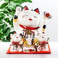 日本藥師窯招財貓擺件開業特大號店鋪收銀台招財貓存錢儲蓄罐鎮店