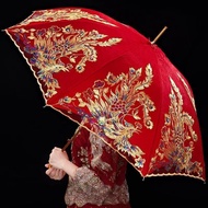 [Bestseller] Payung Merah untuk Perkahwinan, Payung Pengantin Gaya Cina dengan Hiasan Renda, Payung 