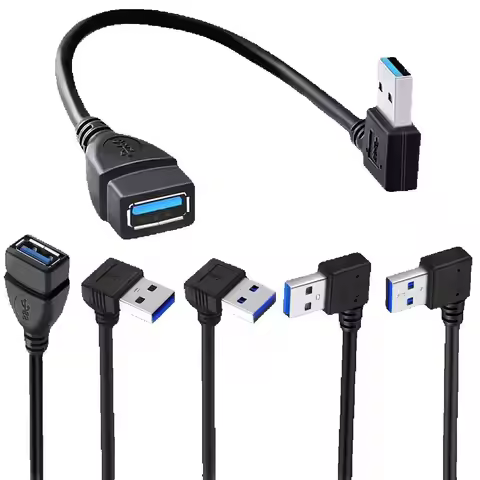90 Degree USB 3.0 A male to female Adapter Cable Angle USB2.0 Extension Extender Fast Transmission L