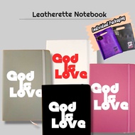 God Is Love Notebook | Leatherette A5 Journal | Christian Gift Bible Verse Notebook | Bag