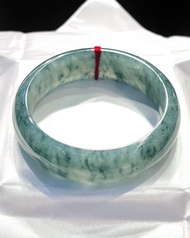 冰種 天然翡翠 緬甸 A玉 玉鐲 • 冰種花青厚庄翡翠福鐲