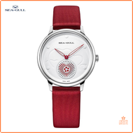 Op105นาฬิกากลไกอัตโนมัติ Seagull สำหรับผู้หญิงนาฬิกาสายหนังบางเฉียบง่ายกันน้ำ50เมตร6130L คริสตัลแซฟไ