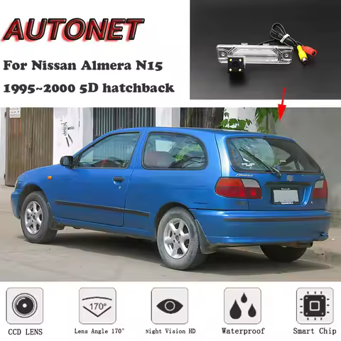AUTONET HD Night Vision Backup Rear View camera For Nissan Almera N15 1995~2000 5D hatchback CCD/lic
