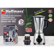 Hoffmans Stainless Steel Blender 1.5L Food Processor Mixer Juicer Grinder Smoothie Maker