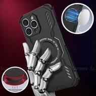 Shockproof Phone Case for iPhone 16 15 14 Pro Max Plus 16E Armor Magnetic Charge Ring Casing Cooling