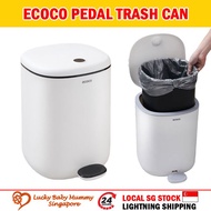 Ecoco Nordic Pedal Waste Bin Dust Dustbin Household Step-On Soft Closing Garbage Sealed Lid/Large Ca