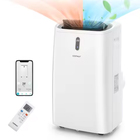 14000 BTU Portable Air Conditioner with Cool, Fan, Heat & Dehumidifier White