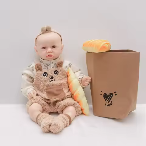 Collection 19.7-inch Rebirth Baby Girl 2.85kg Real Newborn Proportion Open Eyes, Open Mouth, Smile T