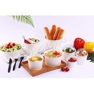 390ml White Paper Bowl (BT)(50sets±) / Disposable Paper Bowl with Lid  / Mangkuk Kertas / 纸碗 / 碗