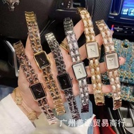 Real Shot❤ Korean Version french styleHome Braided with Cube Sugar Quartz Square Women's Watch 4f7