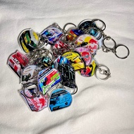 Premium Acrylic Keychain – Formula 1 Driver Helmet F1 Keychain