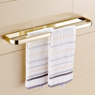 Luxury Gold Brass Square Double Bar Towel Rail Holder Wall Mounted Towel Rail Holder Bathroom Accessories