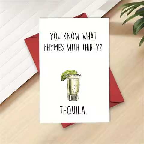 1pc,GYYsweetus Funny Tequila 30th Birthday Card, Hilarious 30 Year Old Birthday Gift for Him Her, Tu