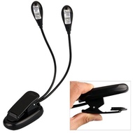 New Design Fancy Mini Flexible Clip on Dual Arm 4 LED Book Reading Music Stand Light Home Desk Table