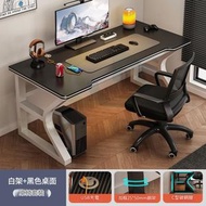 東西物聚 - 電腦枱 枱椅組合 80x60x75cm 白架黑面桌椅套裝-送USB充電 包送貨-電競枱 遊戲檯 寫字枱 辦公枱 電腦桌