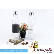 750 mL and 1000 ml Stainless Steel Lid Glass Bottle Silicone Holder / Glass Bottle / Drinking Bottle