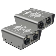 Passive Dual 6.35mm to XLR Audio Stereo Signal Isolator 2 in 2 out Hum Eliminator Box XLR Noise Switcher for DJ Mixer TR
