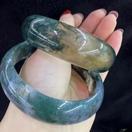 Real Aquatic Agate Jades Bangles Women Fine Jewelry Genuine Natural Marine Agate Bangle Bracelet For