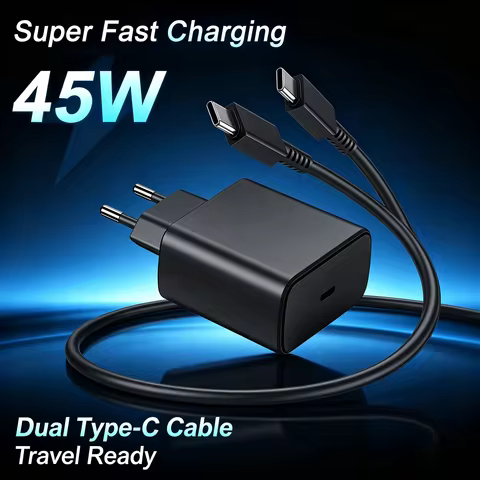 PD 45W USB C Charger Super Fast Charger Type C Cable For Samsung S22 S23 Ultra Note 20 Quick Charge 