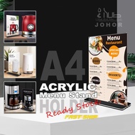 Acrylic T-shape Menu Display Stand, Restaurant Table Menu, A4, A6, Acrylic Menu Stand, 亚克力展示牌