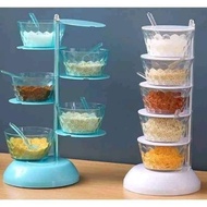 5 Tier Rotating CRYSTAL Spice Rack 5-Tier Rotating Spice Rack Spice Container