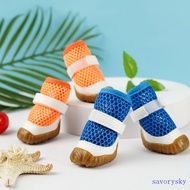 SAVORYSKY​ Dog Net Shoes, Breathable Anti-Slip Hollow Out Dog Shoes, Summer Dog Shoes PVC Soft Dog S