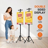 Tripod Banner Stand Double Sided Poster Display Banner Display Stand Adjustable Rak Iklan