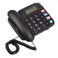 hilisg) Black Corded Phone with Big Button Desk Landline Phone Telephone Support Hands-Free/Redial/Flash/Speed Dial/Ring Volume Control for Elderly Seniors Home Office Busines