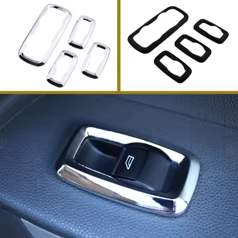 My good car for Ford Ecosport New Fiesta MK7 ABS Chrome Window Lifter Switch Decoration Panel Cover 