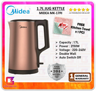 *FREE KITCHEN TOWEL* Midea Cool Touch Double Wall Electric Jug Kettle (1.7L) MK-17PJ