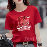 MERAH Hut Ri Kaoss Ibu2 Hut Independence Latest Indonesian Kais Clothing 2025 Red and White Mother's