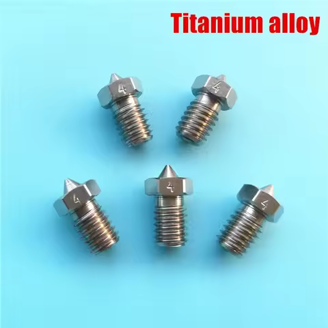 5pcs Anycubic I3 Mega Chiron 4max Predator 0.4mm Titanium Alloy Nozzle 1.75mm TC4 Hardened High Temp