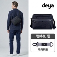 deya-1993 Classic Side Backpack Black Blue-Crossbody Bag Multi-Layer Storage Top Nylon Water-Repelle