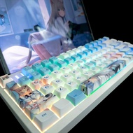 2D Theme PBT Keycap Sublimation Compatible Mechanical Keyboard Female Cartoon61/68/75/87
