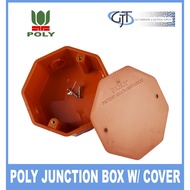 PACK OF 10 - POLY BRAND PVC ORANGE JUNCTION BOX 4 X 4 WITH SCREWS AND WITH COVER