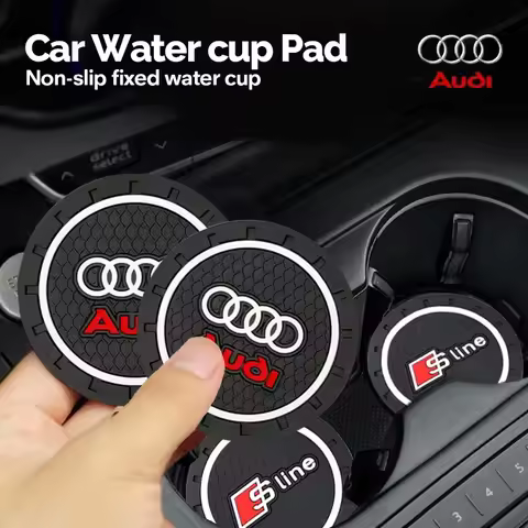2Pcs Car Coaster Water Cup Bottle Holder Anti-slip Pad Mat for Audi Sline A6 C5 C6 C7 C8 A4 B5 B6 B7
