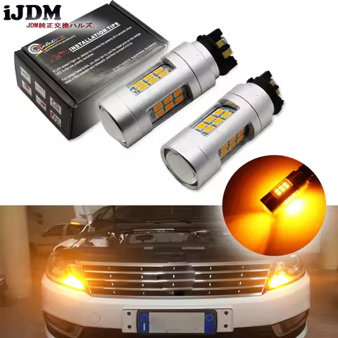 Amber Error Free PWY24W PW24W LED Bulbs For Audi A3 A4 A5 Q3 VW MK7 Golf CC Front Turn Signal Lights